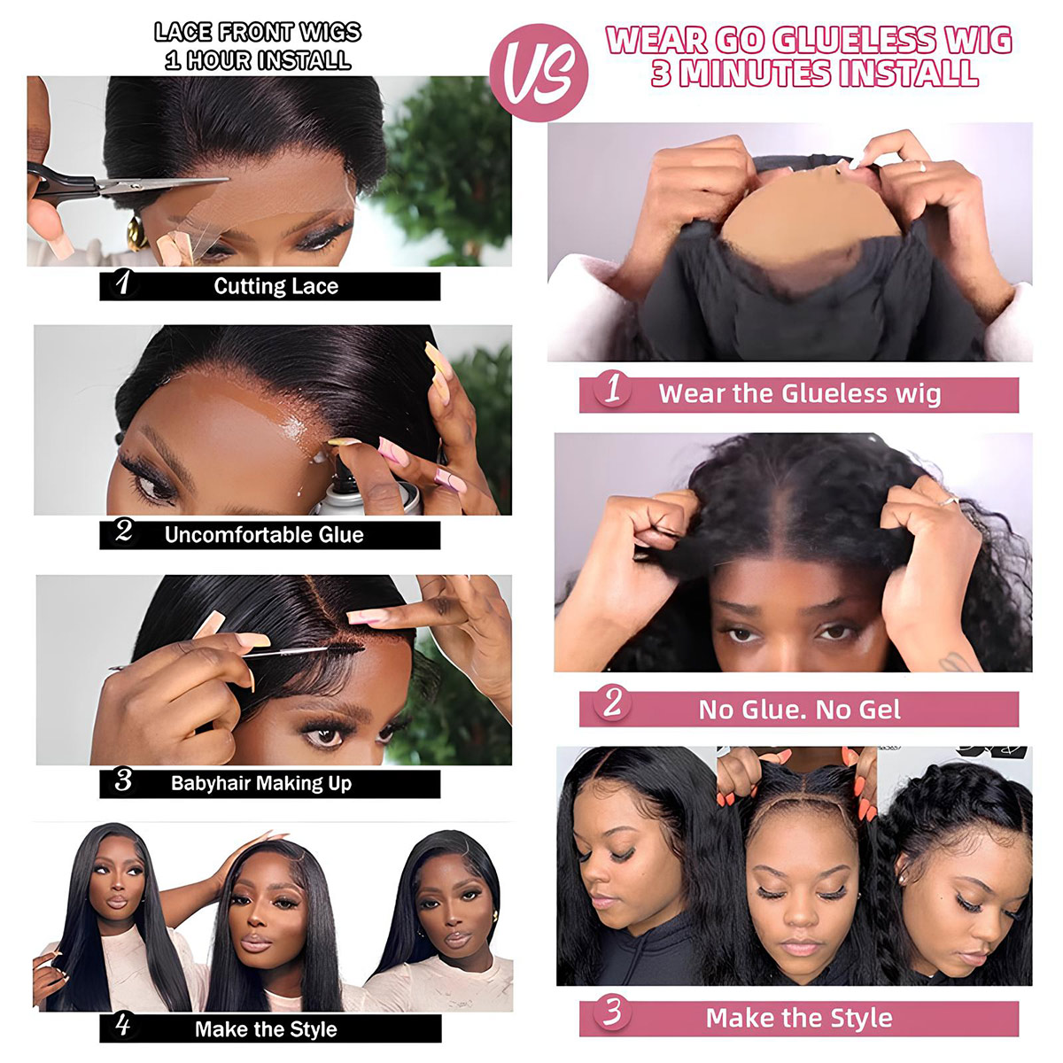 Wear and Go Glueless Wig Human - огляд і ціна Base Layer Top