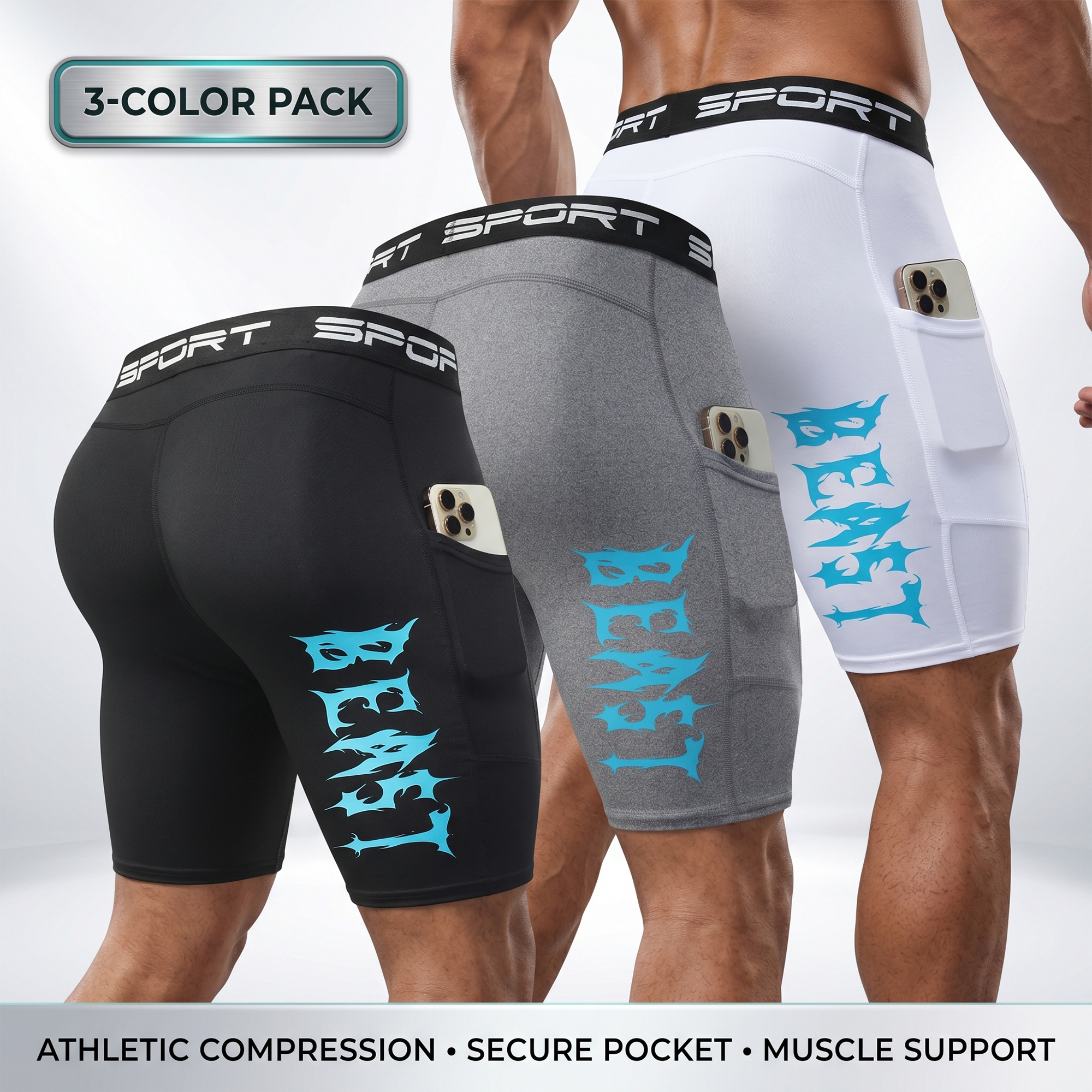 3-Pack Men's Compression Short - огляд і ціна Compression Shorts Athletes