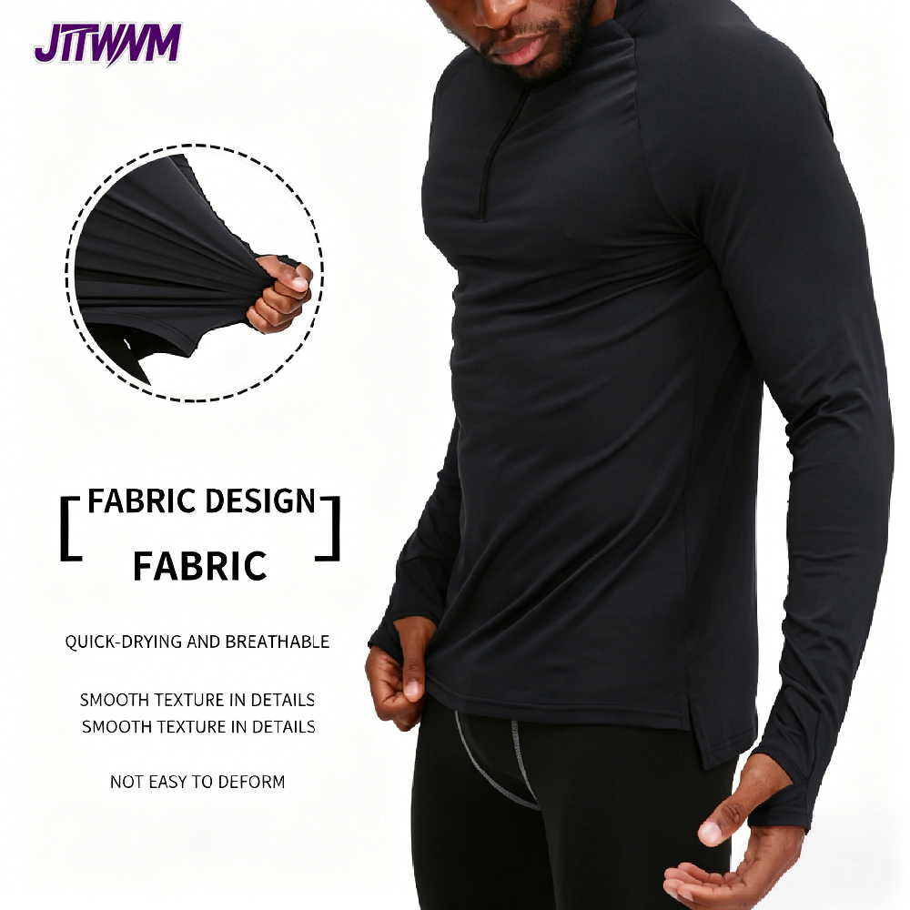 1PCS Dry Fit 1/4 Zip Up Compre - огляд і ціна Base Layer Top