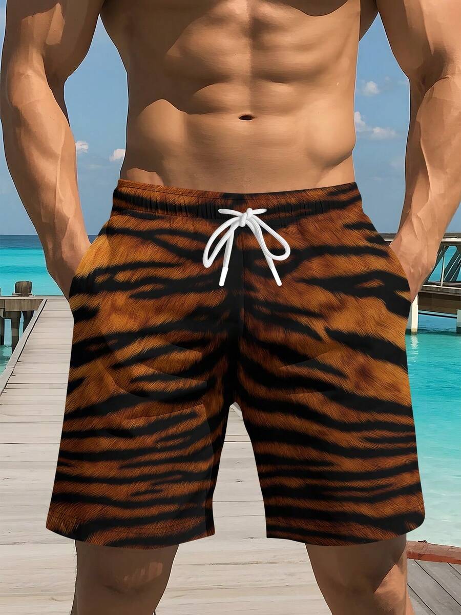 Mens Bold Tiger Stripe Swim Tr - огляд і ціна Trunk Breathable Men