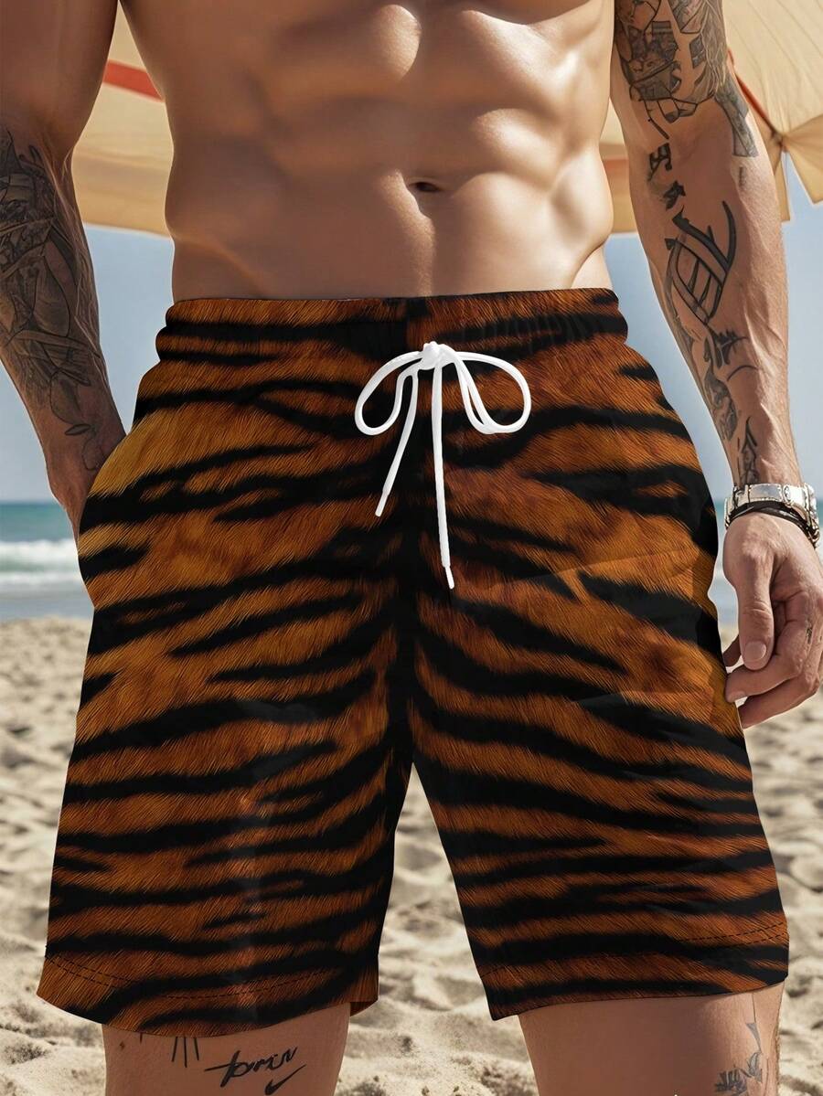 Mens Bold Tiger Stripe Swim Tr - огляд і ціна Trunk Breathable Men