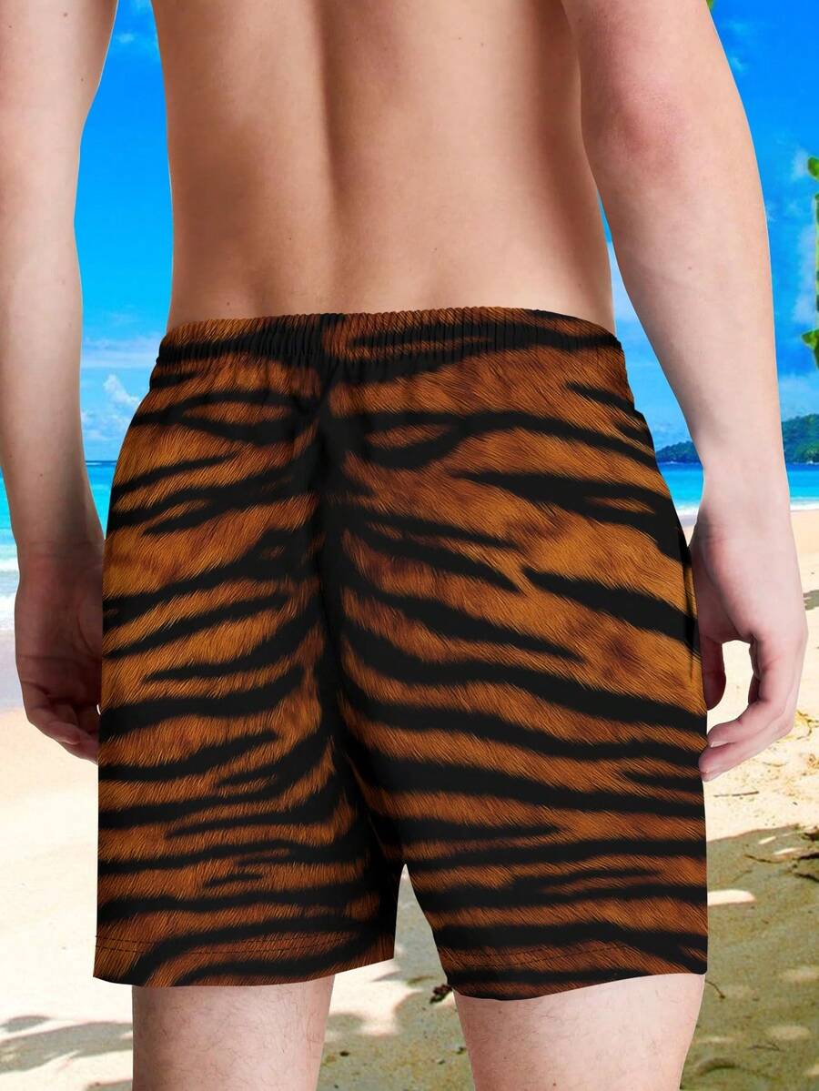 Mens Bold Tiger Stripe Swim Tr - огляд і ціна Trunk Breathable Men