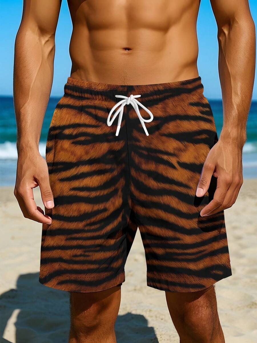 Mens Bold Tiger Stripe Swim Tr - огляд і ціна Trunk Breathable Men
