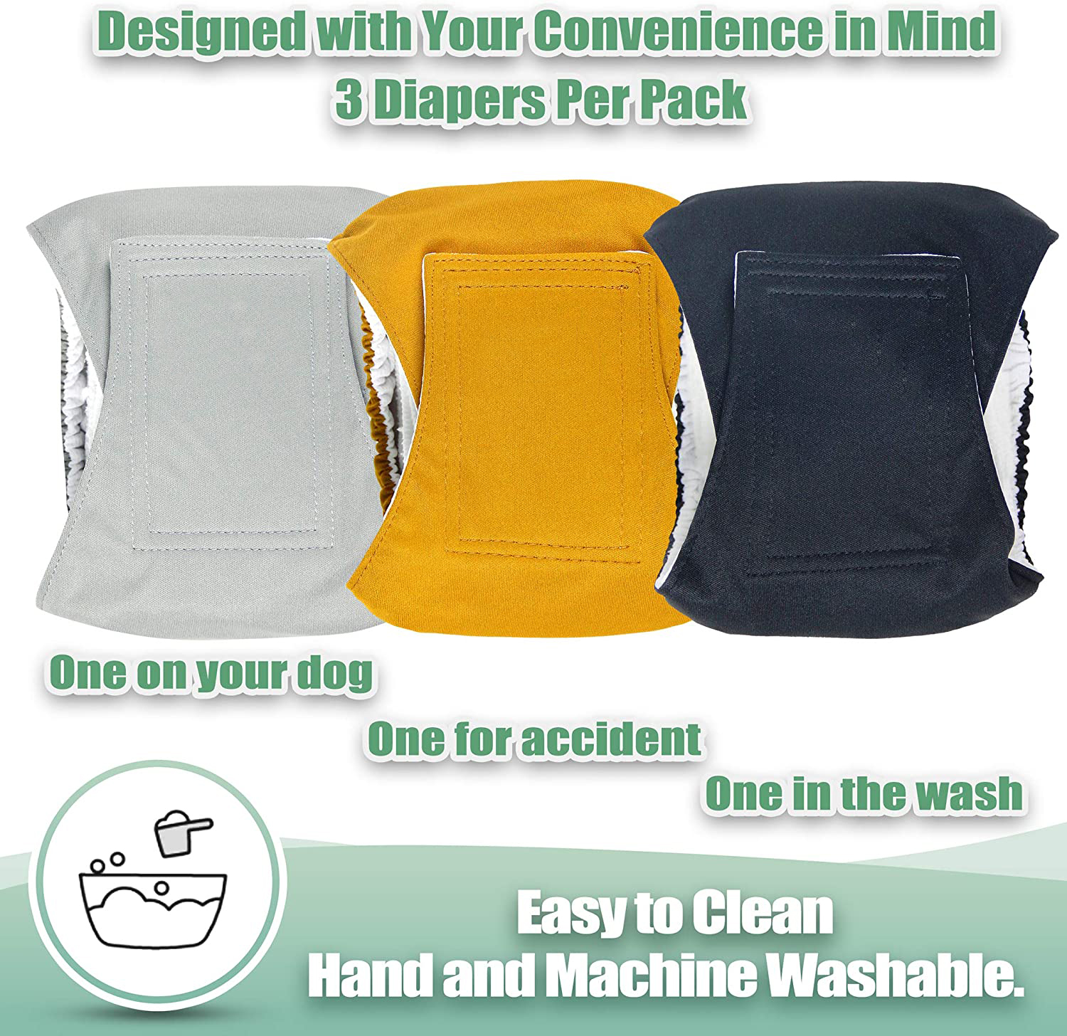 3 Pack Dog Belly Bands Washabl - огляд і ціна Multi Pack Underwear