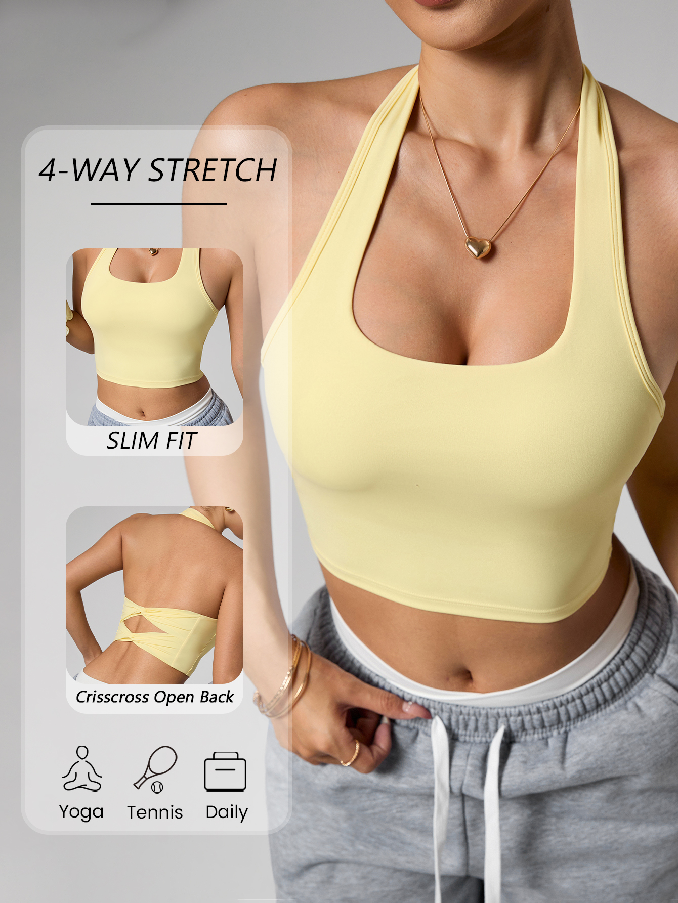 Women's Double Bowknot Halter  - огляд і ціна Suspender Tank Top