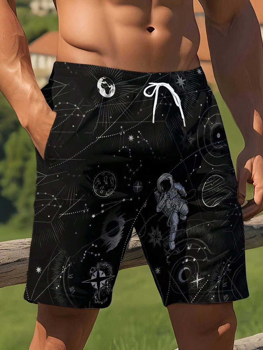 Mens 3D Space Astronaut Print  - огляд і ціна Trunk Breathable Men