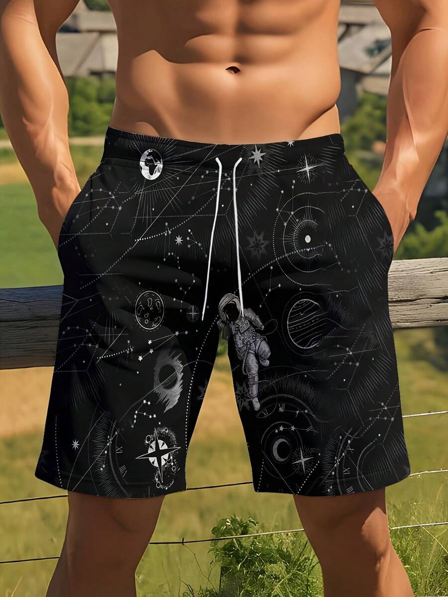 Mens 3D Space Astronaut Print  - огляд і ціна Trunk Breathable Men