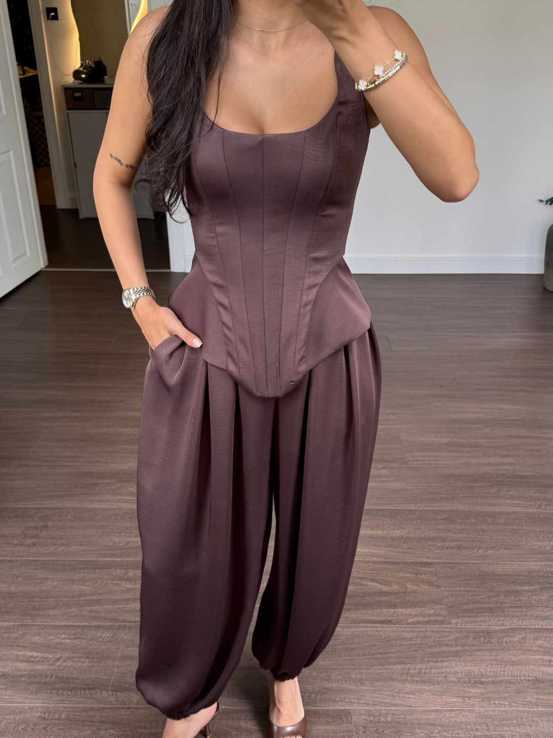 Laru Women Satin 2 Piece Outfi - огляд і ціна Suspender Tank Top